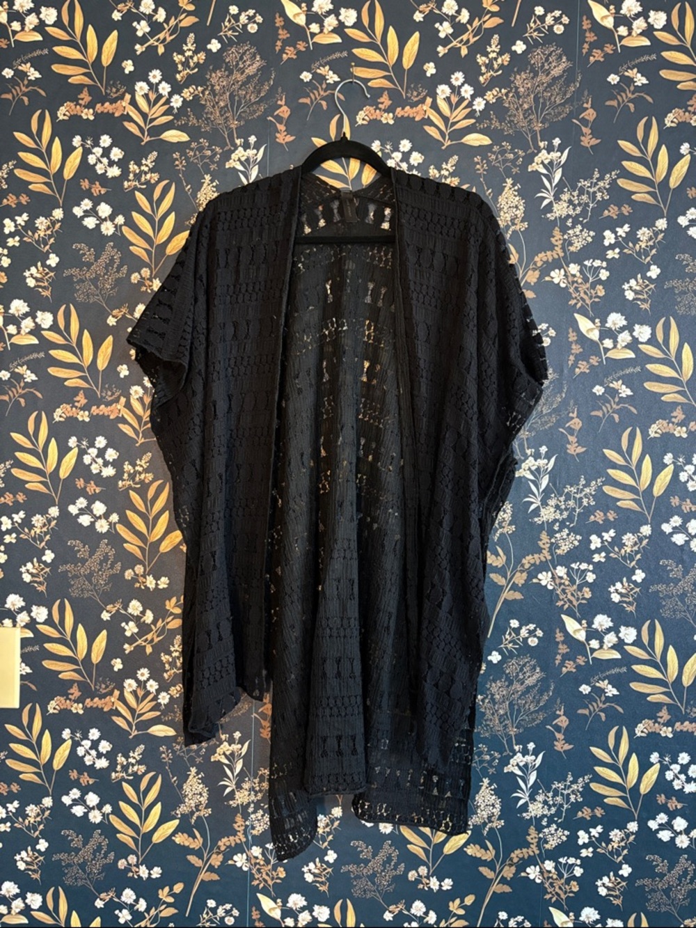 Lane Bryant Black Lace Cardigan Coverup Top Plus OS